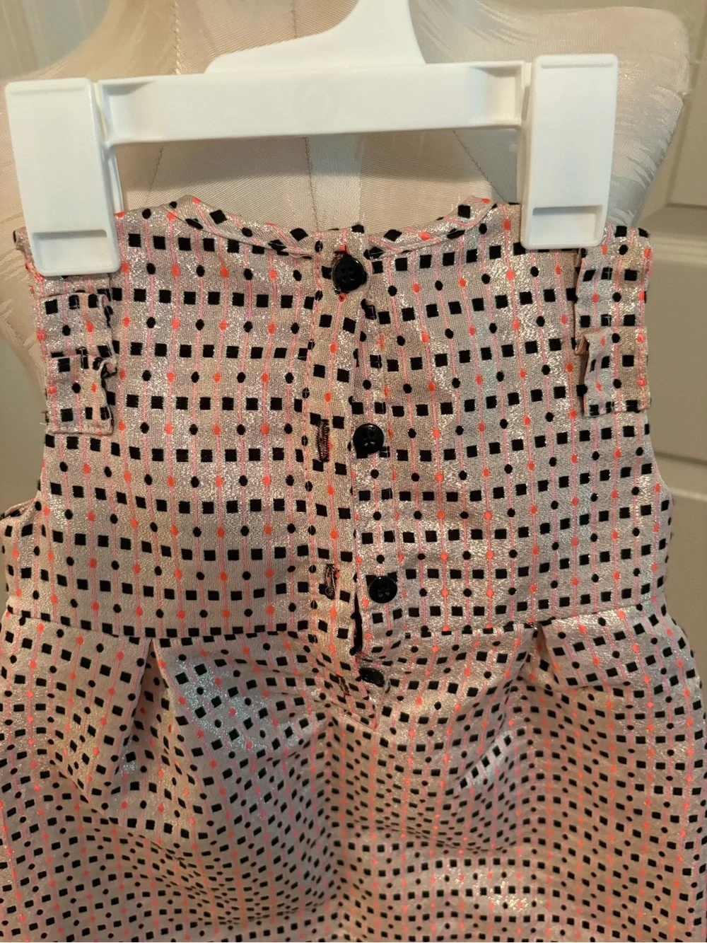 Kardashian Kids Pink Metallic Polka Dot Dress girls 18M new
